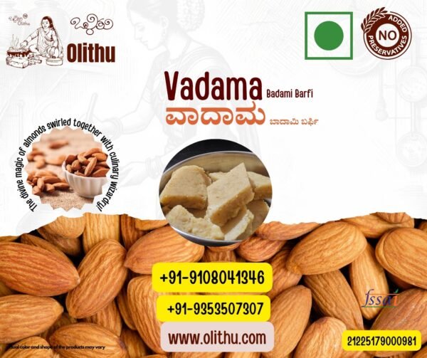 Vadama – Almond Mithai | No Added Sugar | Handmade by Olithu