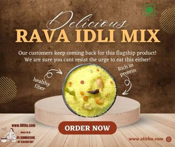 Rava Idli Instant Mix – Ready-to-Cook Breakfast | Soft & Fluffy | Olithu